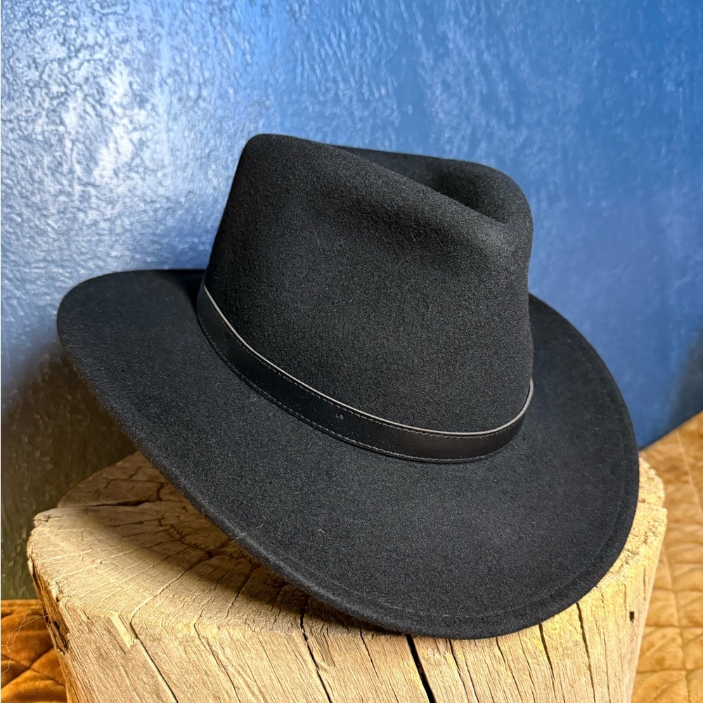 SUNDRY AFTERNOONS Black Wool Felt Hat with Leather Band - Picture 6 of 9
